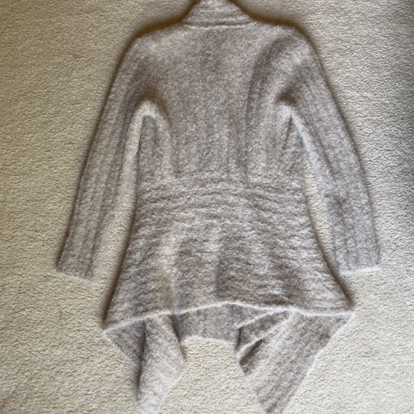 Classic Alpaca Clothing Tan-Beige Open Front Draped Cardigan Wool Lagenlook M - Picture 17 of 17